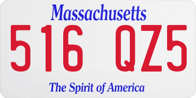 MA license plate 516QZ5