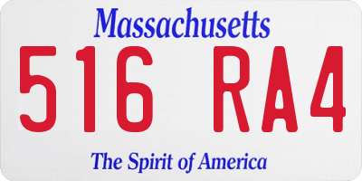 MA license plate 516RA4