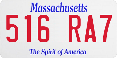 MA license plate 516RA7