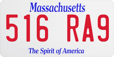 MA license plate 516RA9