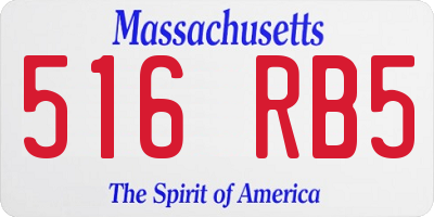 MA license plate 516RB5