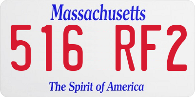 MA license plate 516RF2
