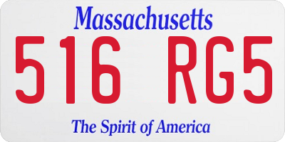 MA license plate 516RG5