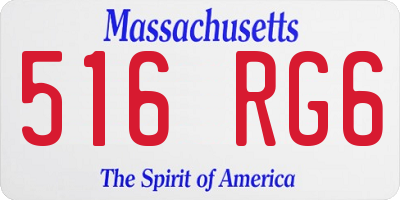 MA license plate 516RG6