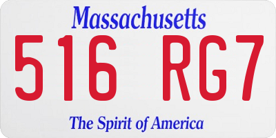 MA license plate 516RG7