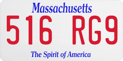 MA license plate 516RG9