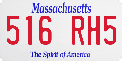 MA license plate 516RH5