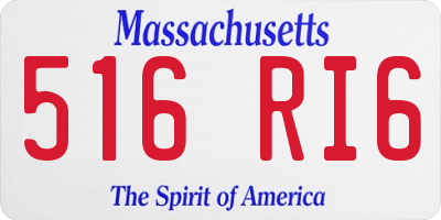 MA license plate 516RI6