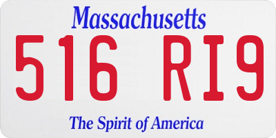 MA license plate 516RI9