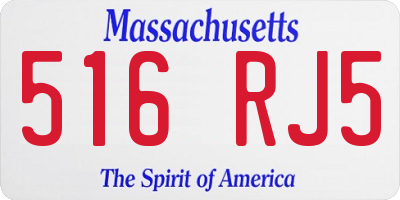 MA license plate 516RJ5