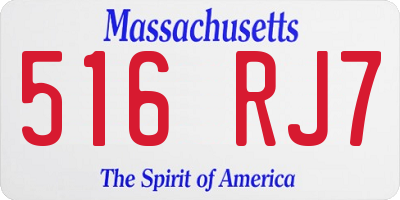MA license plate 516RJ7