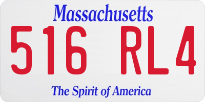 MA license plate 516RL4