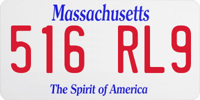MA license plate 516RL9