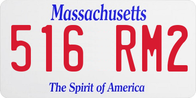 MA license plate 516RM2