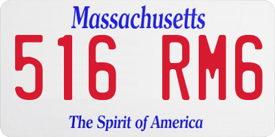 MA license plate 516RM6