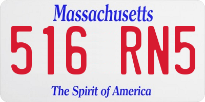 MA license plate 516RN5