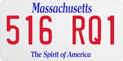 MA license plate 516RQ1