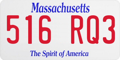 MA license plate 516RQ3