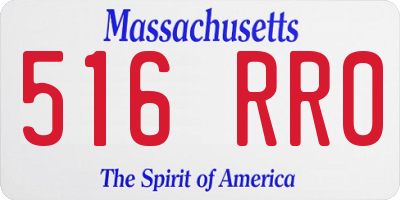 MA license plate 516RR0