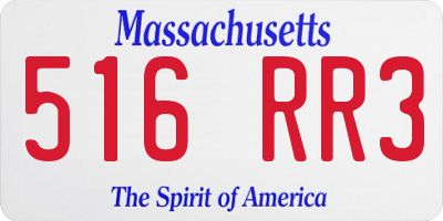 MA license plate 516RR3