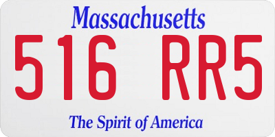 MA license plate 516RR5