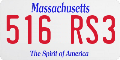 MA license plate 516RS3
