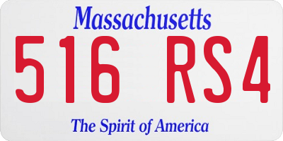 MA license plate 516RS4