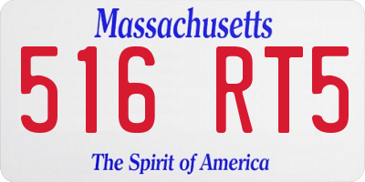MA license plate 516RT5