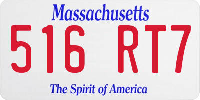 MA license plate 516RT7