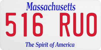 MA license plate 516RU0