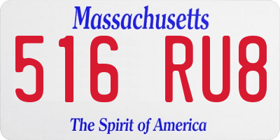 MA license plate 516RU8