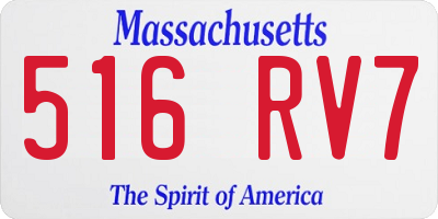 MA license plate 516RV7