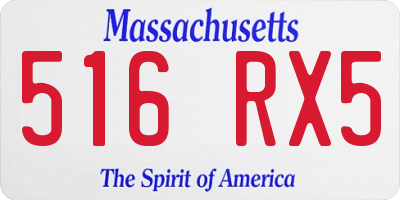MA license plate 516RX5