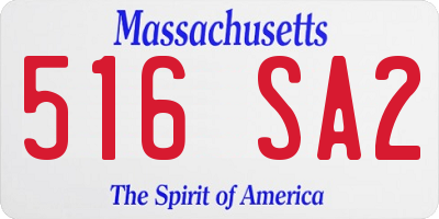 MA license plate 516SA2