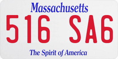 MA license plate 516SA6