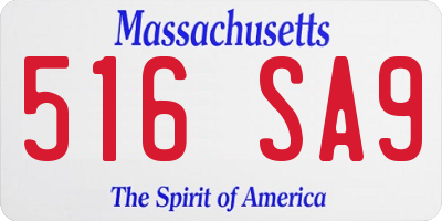 MA license plate 516SA9