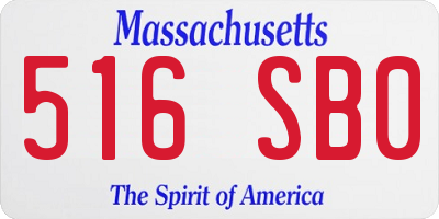 MA license plate 516SB0
