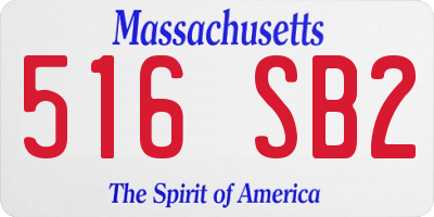 MA license plate 516SB2