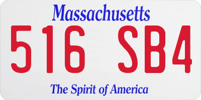 MA license plate 516SB4