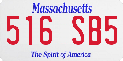 MA license plate 516SB5