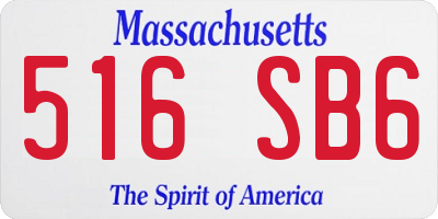 MA license plate 516SB6