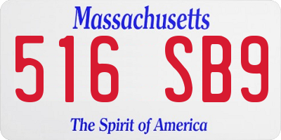 MA license plate 516SB9