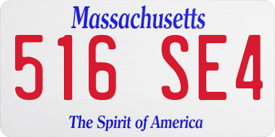 MA license plate 516SE4