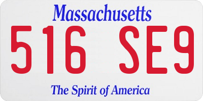 MA license plate 516SE9