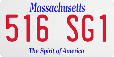 MA license plate 516SG1