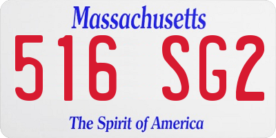 MA license plate 516SG2