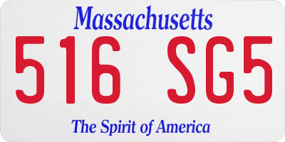MA license plate 516SG5