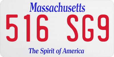 MA license plate 516SG9