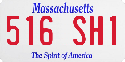 MA license plate 516SH1