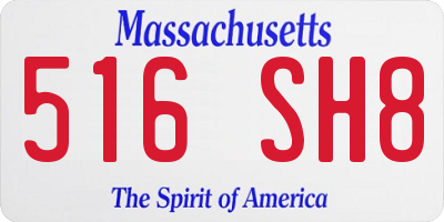 MA license plate 516SH8